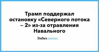 Трамп поддержал остановку «Северного потока — 2» из-за отравления Навального