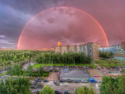 Петербуржцам посчастливилось увидеть двойную радугу