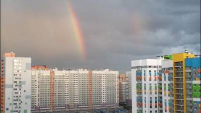 В небе над Петербургом заметили двойную радугу - piter.tv - Санкт-Петербург - р-н Приморский