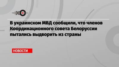 В украинском МВД сообщили, что членов Координационного совета Белоруссии пытались выдворить из страны