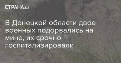 В Донецкой области двое военных подорвались на мине, их срочно госпитализировали
