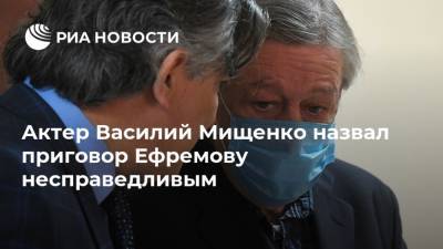 Актер Василий Мищенко назвал приговор Ефремову несправедливым