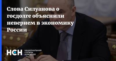 Слова Силуанова о госдолге объяснили неверием в экономику России