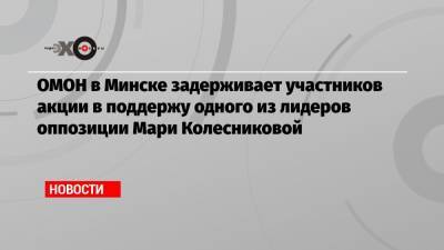 ОМОН в Минске задерживает участников акции в поддержу одного из лидеров оппозиции Мари Колесниковой
