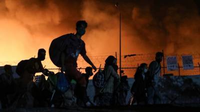В Греции в лагере беженцев произошёл пожар