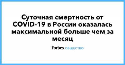 Суточная смертность от COVID-19 в России оказалась максимальной больше чем за месяц