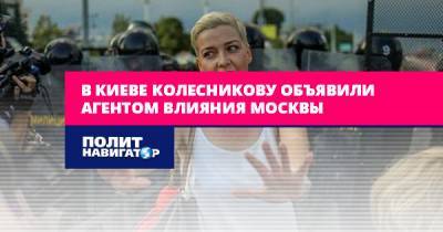 В Киеве белорусскую Колесникову объявили агентом Москвы