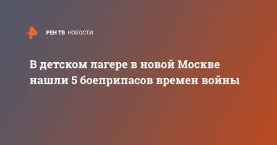 В детском лагере в новой Москве нашли 5 боеприпасов времен войны - ren.tv - Москва