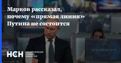 Марков рассказал, почему «прямая линия» Путина не состоится