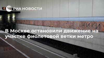 В Москве остановили движение на участке фиолетовой ветки метро