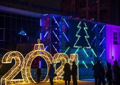 В центре Рязани показали новогоднее светодинамическое шоу
