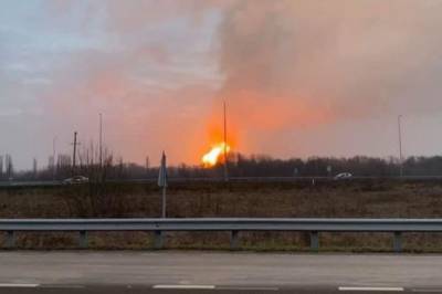 В Полтавской области погасло пламя на месте взрыва магистрального газопровода