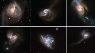 NASA показало фотографии уникального и редкого слияния галактик