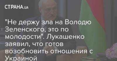 "Не держу зла на Володю Зеленского, это по молодости". Лукашенко заявил, что готов возобновить отношения с Украиной