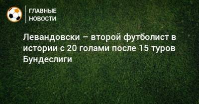 Левандовски – второй футболист в истории с 20 голами после 15 туров Бундеслиги