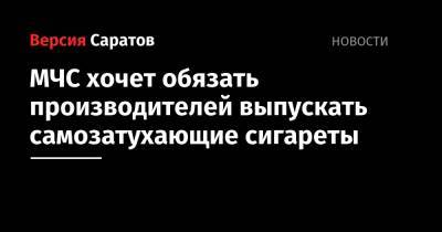 Ринат Еникеев - МЧС хочет обязать производителей выпускать самозатухающие сигареты - nversia.ru