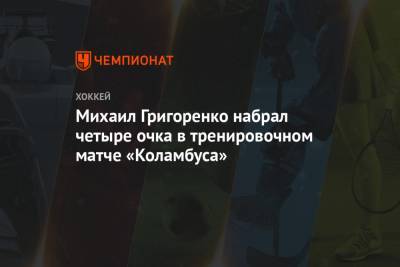 Михаил Григоренко набрал четыре очка в тренировочном матче «Коламбуса»