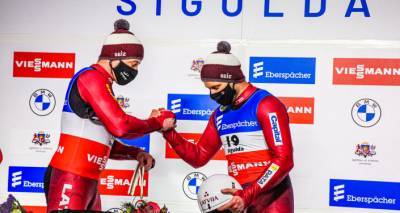 Братья Шицсы выиграли золото на домашнем чемпионате Европы по санному спорту