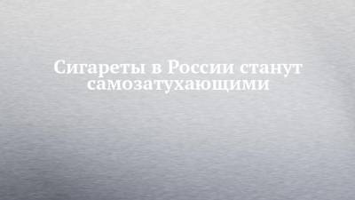 Сигареты в России станут самозатухающими