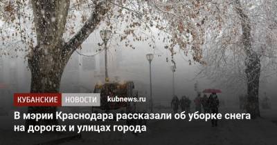 В мэрии Краснодара рассказали об уборке снега на дорогах и улицах города