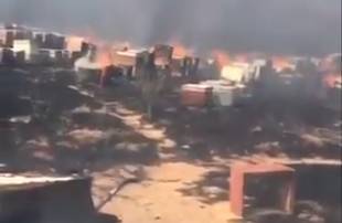 В Карабахе сожгли пасеку, видео