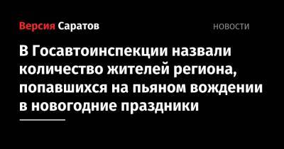 В Госавтоинспекции назвали количество жителей региона, попавшихся на пьяном вождении в новогодние праздники