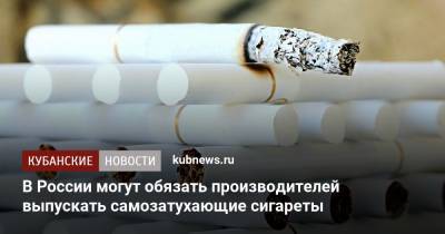 В России могут обязать производителей выпускать самозатухающие сигареты