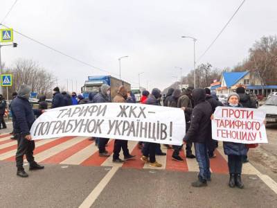В Винницкой области проходит протест против повышения коммунальных тарифов