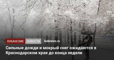 Сильные дожди и мокрый снег ожидаются в Краснодарском крае до конца недели
