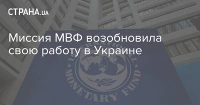 Миссия МВФ возобновила свою работу в Украине