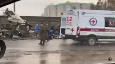 Появилось видео ДТП с военной колонной в Подмосковье