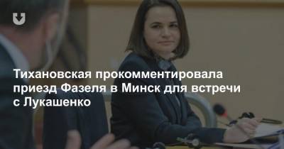 Тихановская прокомментировала приезд Фазеля в Минск для встречи с Лукашенко