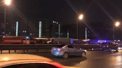 Видео с места ДТП с участием военных автобусов в Подмосковье