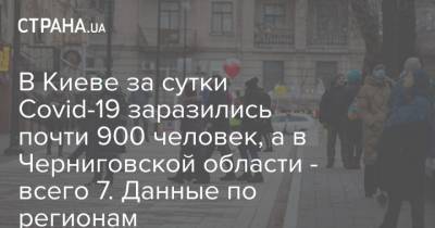 В Киеве за сутки Covid-19 заразились почти 900 человек, а в Черниговской области - всего 7. Данные по регионам