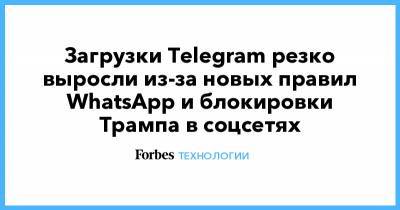 Загрузки Telegram резко выросли из-за новых правил WhatsApp и блокировки Трампа в соцсетях
