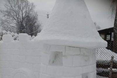 Жительница Пушгор удивила пользователей соцсетей снежным замком