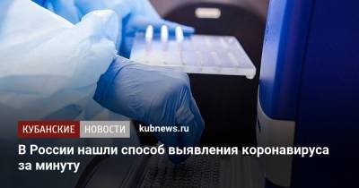 В России нашли способ выявления коронавируса за минуту