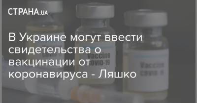 В Украине могут ввести свидетельства о вакцинации от коронавируса - Ляшко