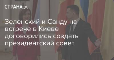 Зеленский и Санду на встрече в Киеве договорились создать президентский совет