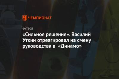«Сильное решение». Василий Уткин отреагировал на смену руководства в «Динамо»