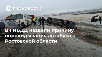 В ГИБДД назвали причину опрокидывания автобуса в Ростовской области