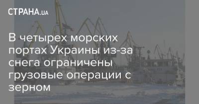 В четырех морских портах Украины из-за снега ограничены грузовые операции с зерном