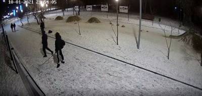 Четверо подростков испортили в парке Металлургов выставку (видео)