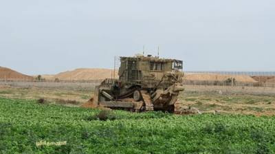 На границе с Газой обстреляна военная техника ЦАХАЛа, танк ответил огнем