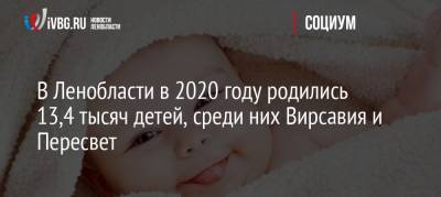 В Ленобласти в 2020 году родились 13,4 тысяч детей, среди них Вирсавия и Пересвет