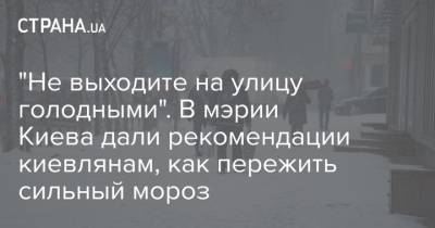 "Не выходите на улицу голодными". В мэрии Киева дали рекомендации киевлянам, как пережить сильный мороз