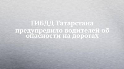 ГИБДД Татарстана предупредило водителей об опасности на дорогах