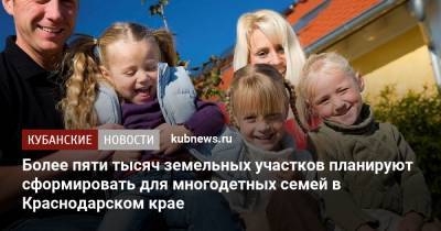 Более пяти тысяч земельных участков планируют сформировать для многодетных семей в Краснодарском крае
