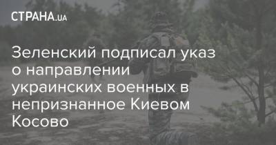 Зеленский подписал указ о направлении украинских военных в непризнанное Киевом Косово