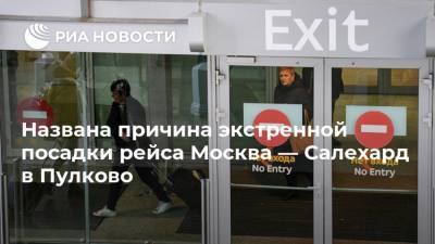 Названа причина экстренной посадки рейса Москва — Салехард в Пулково